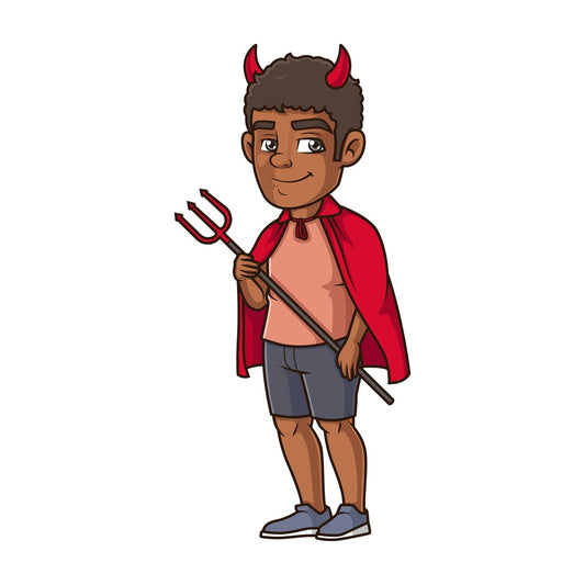 Black man devil costume. PNG - JPG and vector EPS (infinitely scalable).