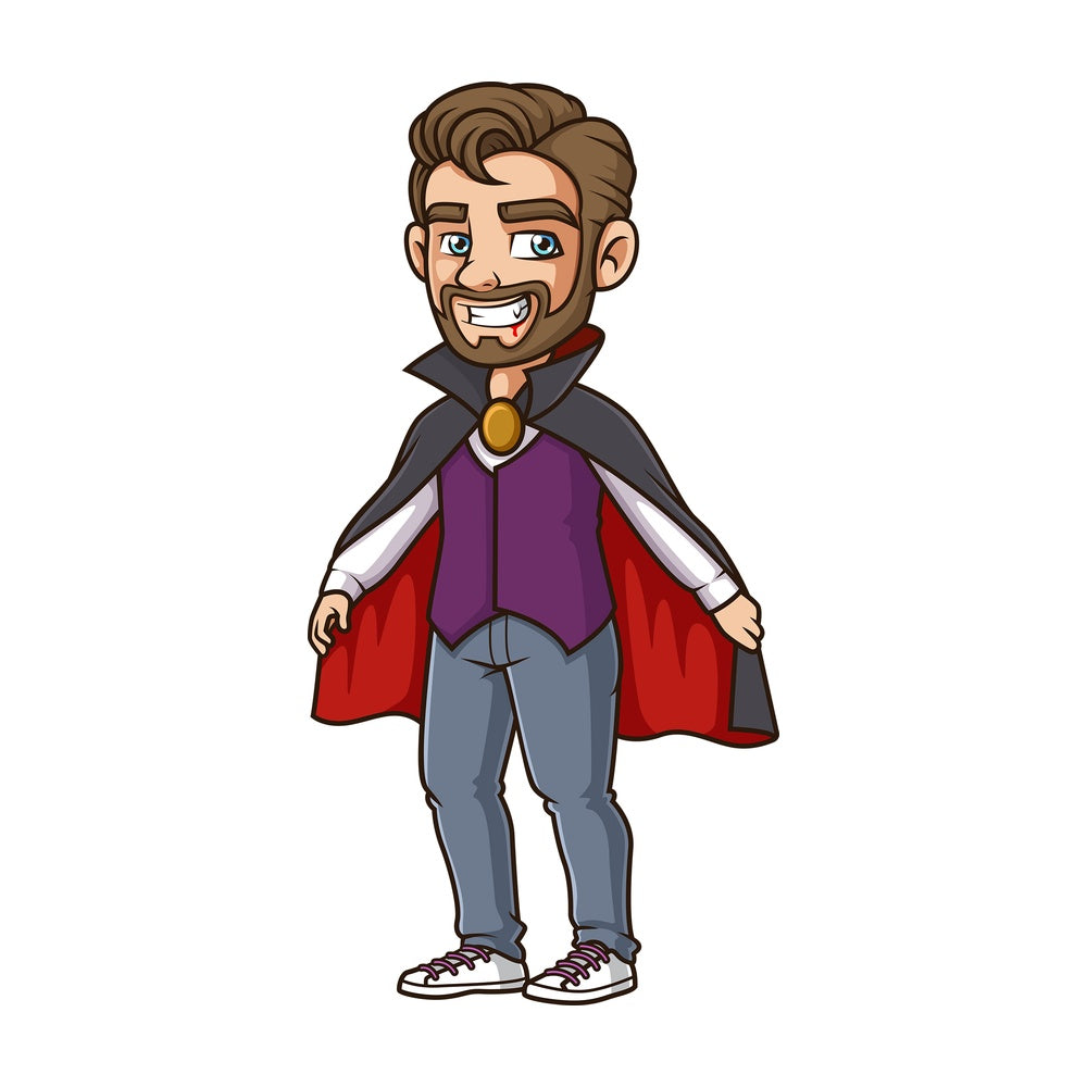 Man vampire costume. PNG - JPG and vector EPS (infinitely scalable).