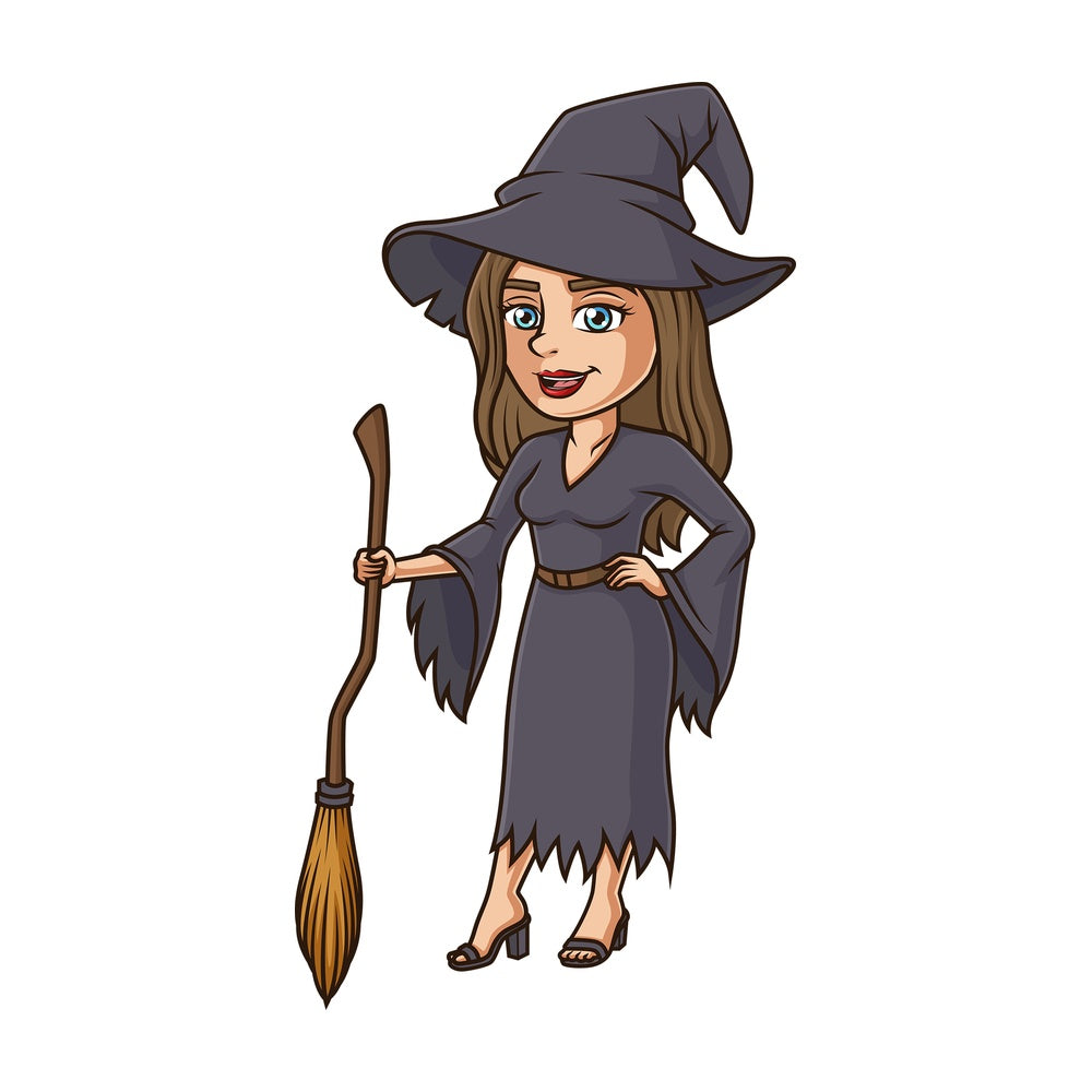 Woman witch costume. PNG - JPG and vector EPS (infinitely scalable).