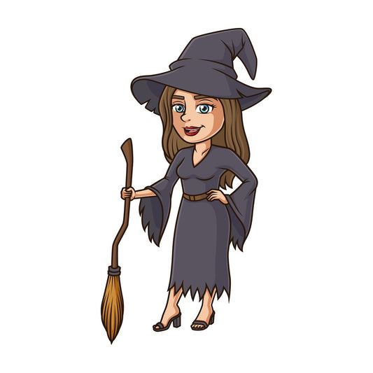 Woman witch costume. PNG - JPG and vector EPS (infinitely scalable).