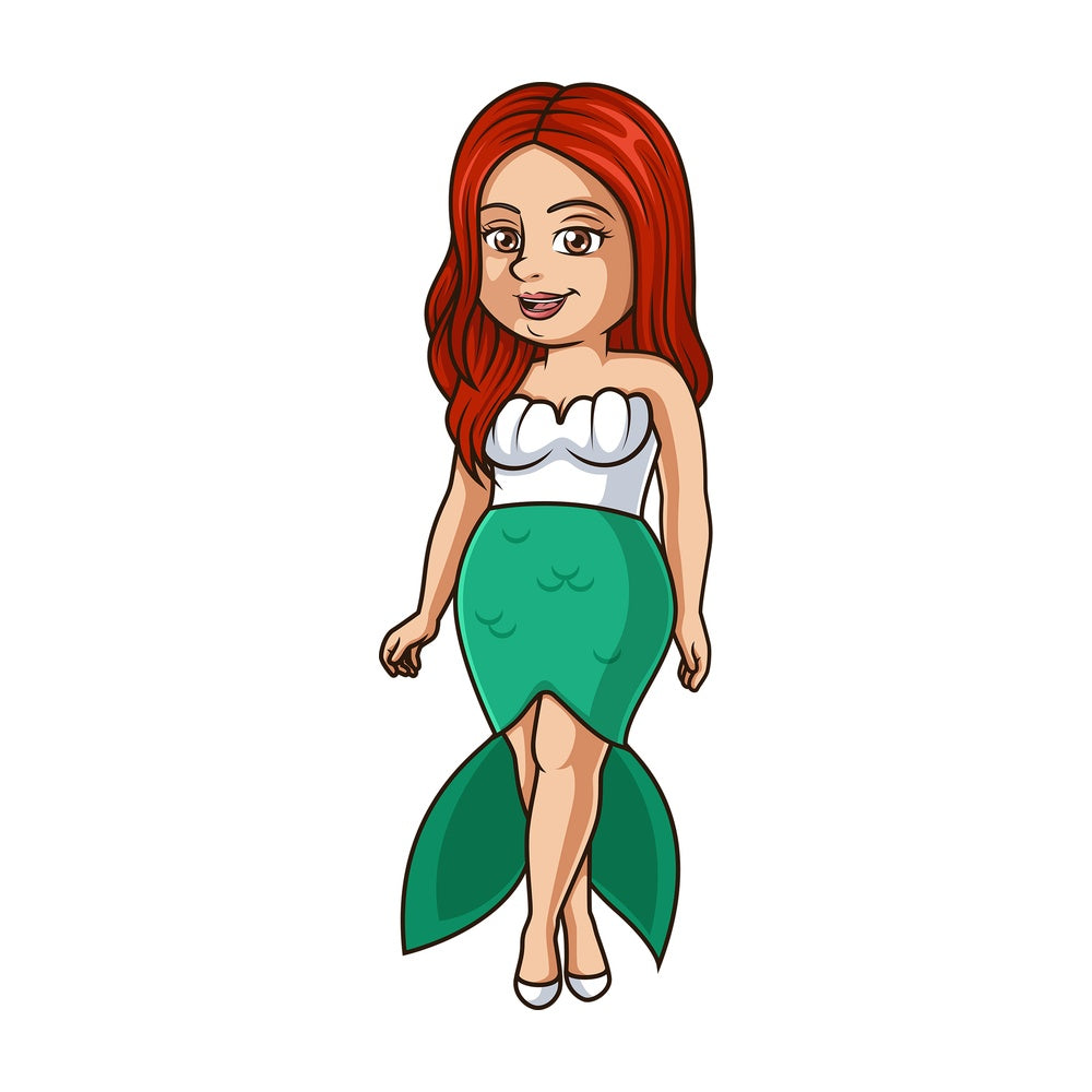 Woman wearing mermaid costume. PNG - JPG and vector EPS (infinitely scalable).