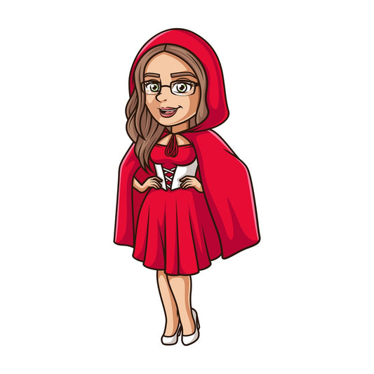 Woman little red riding hood costume. PNG - JPG and vector EPS (infinitely scalable).