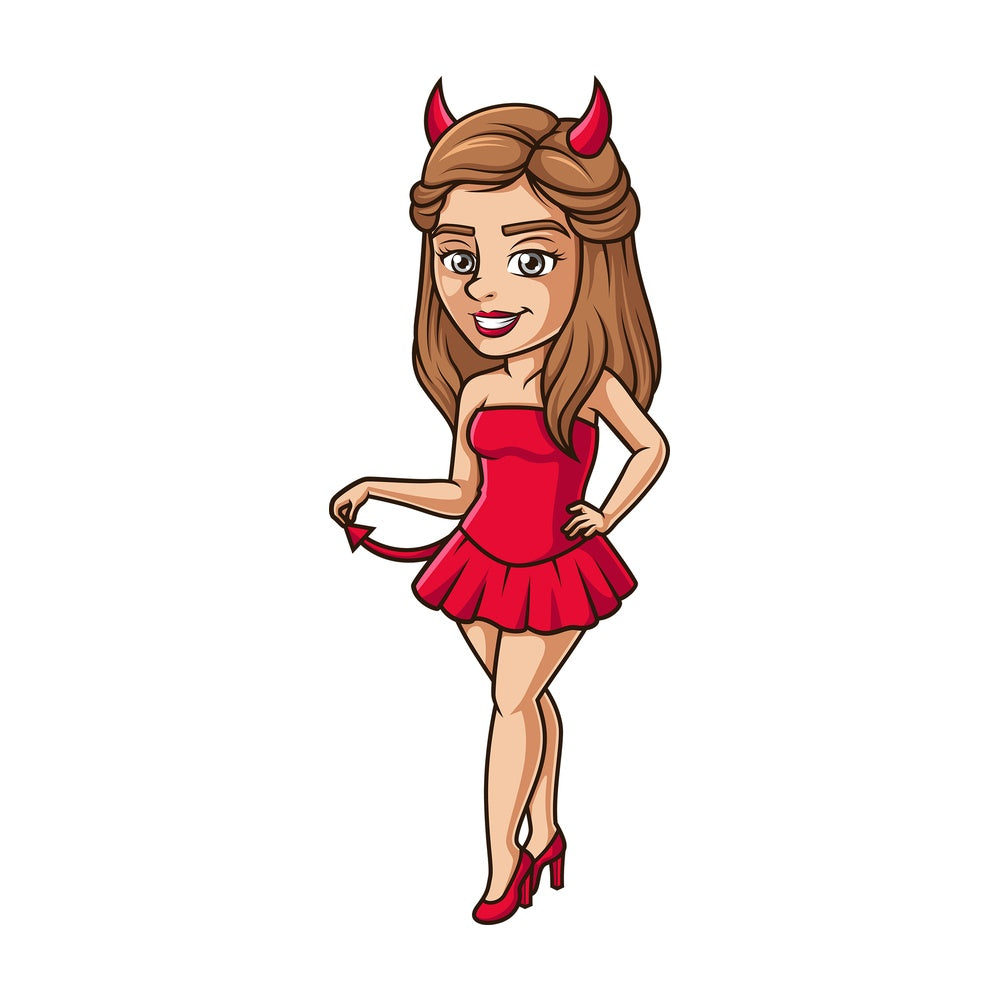 Devil woman costume. PNG - JPG and vector EPS (infinitely scalable).