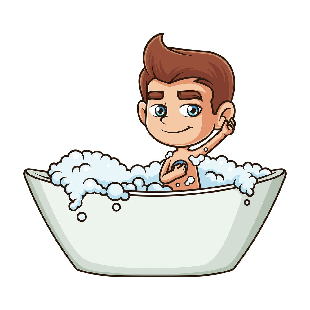 Boy taking a bath. PNG - JPG and vector EPS (infinitely scalable).