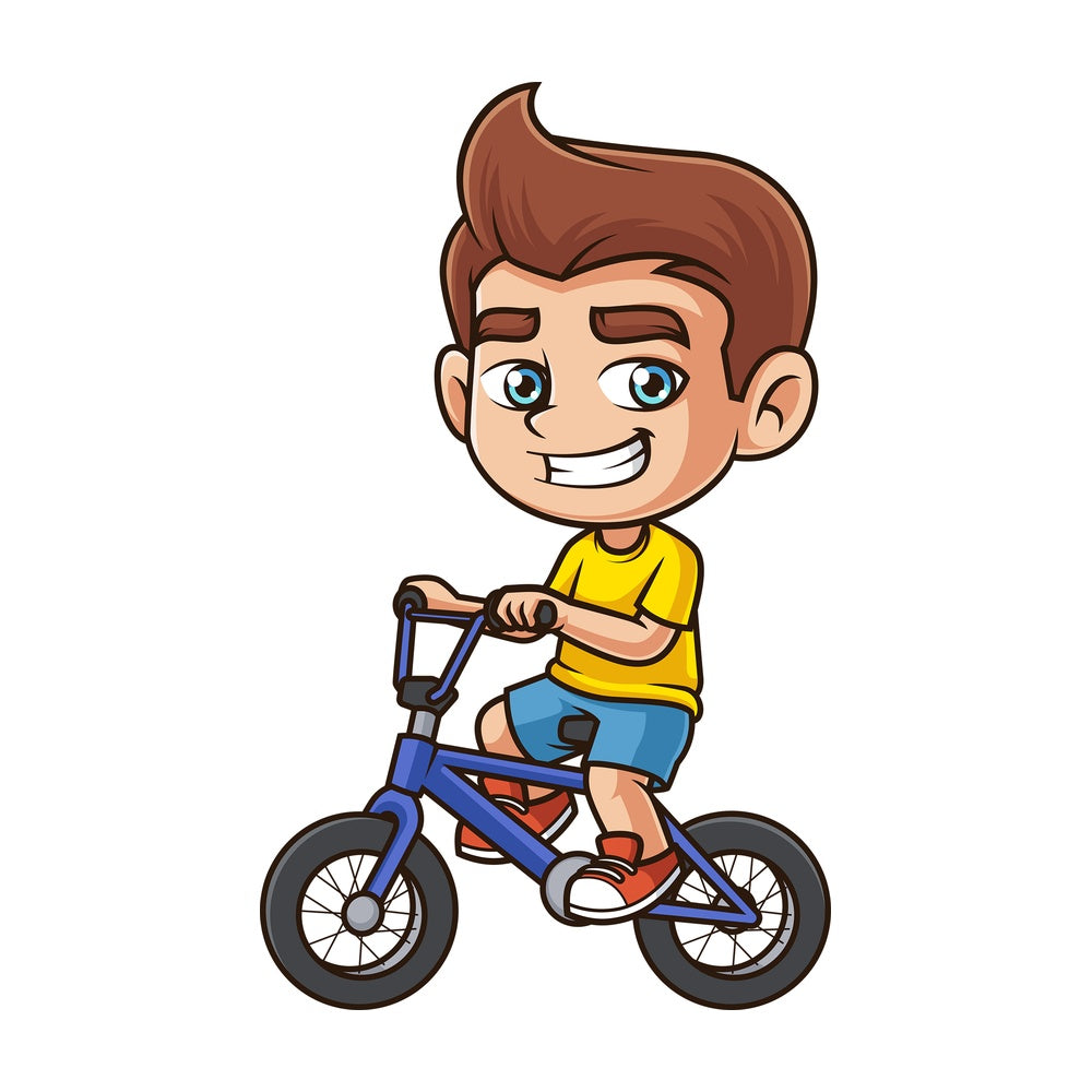 Kid riding bike. PNG - JPG and vector EPS (infinitely scalable).