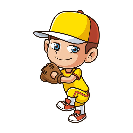 Little boy baseball player. PNG - JPG and vector EPS (infinitely scalable).