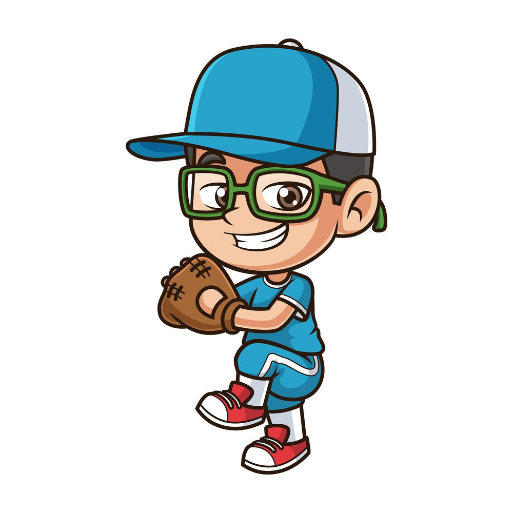 Kid playing baseball. PNG - JPG and vector EPS (infinitely scalable).