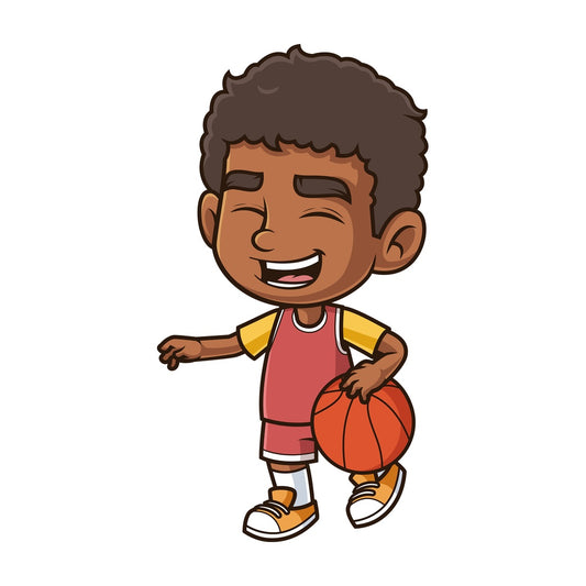 Black boy playing basketball. PNG - JPG and vector EPS (infinitely scalable).