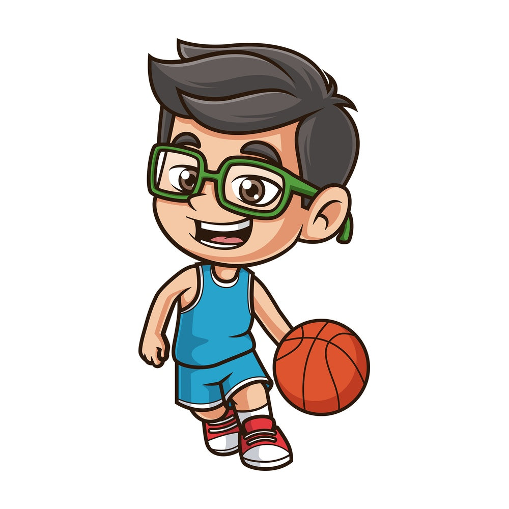 Kid playing basketball. PNG - JPG and vector EPS (infinitely scalable).