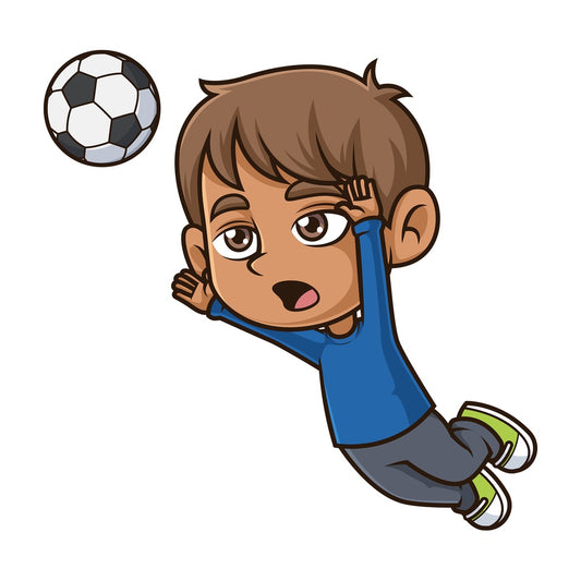 Hispanic boy soccer goalkeeper. PNG - JPG and vector EPS (infinitely scalable).