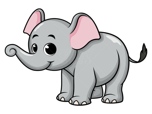Royalty-free stock vector illustration of  an adorable baby elephant.