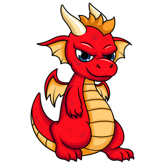 Royalty-free stock vector illustration of a cool red dragon.