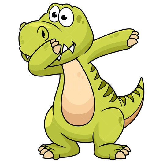 Royalty-free stock vector illustration of a dabbing dinosaur.