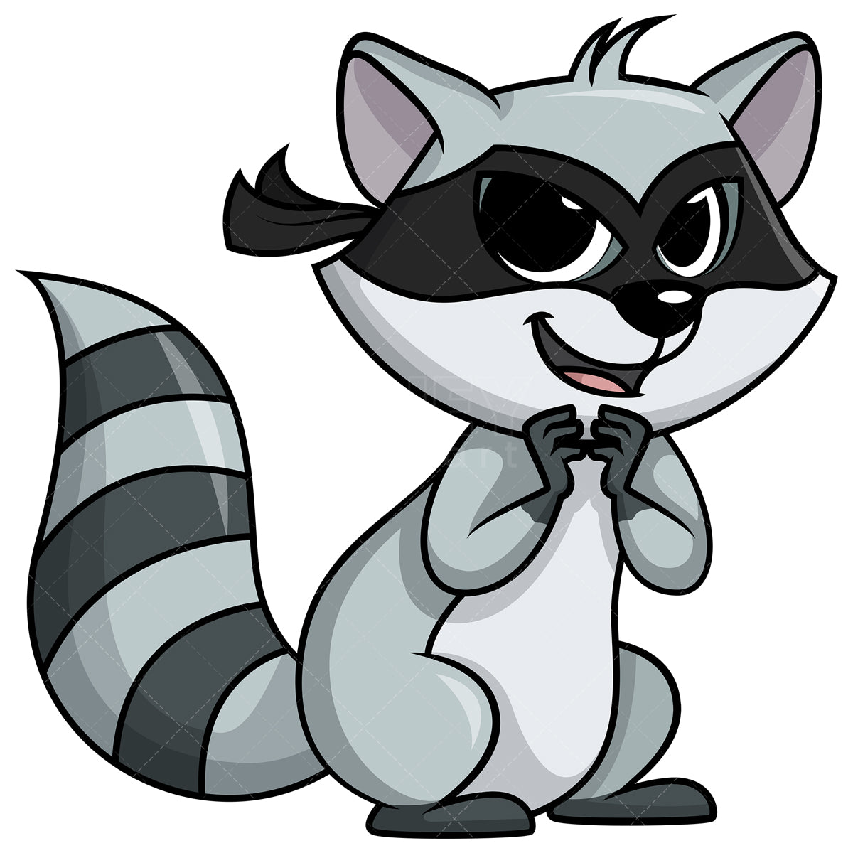 Royalty-free stock vector illustration of  a evil raccoon bandit.