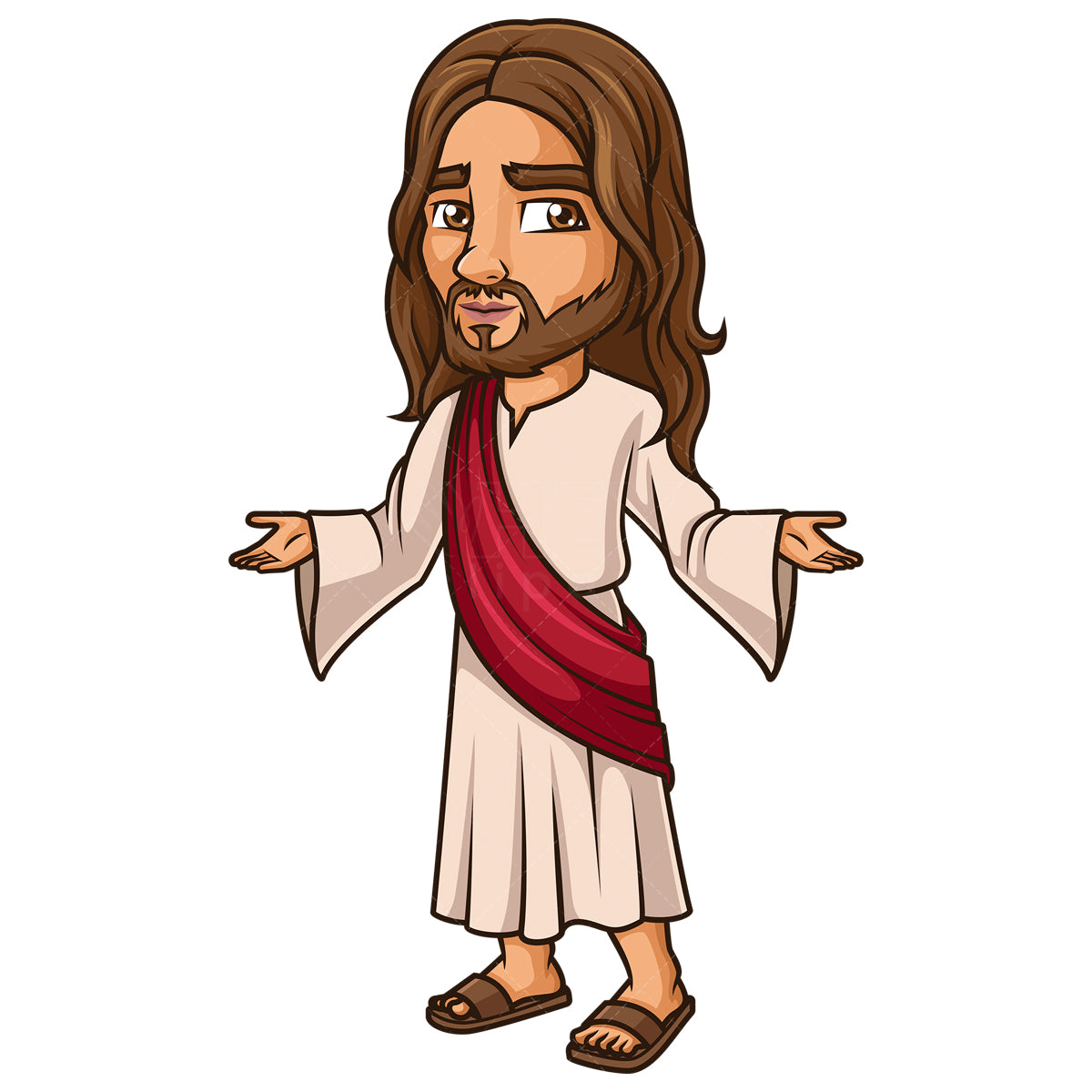 Royalty-free stock vector illustration of  jesus christ with arms wide open.