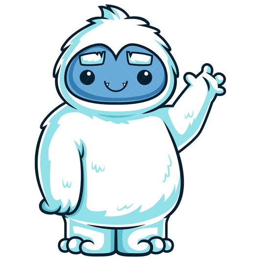 Royalty-free stock vector illustration of a yeti monster waving hello.