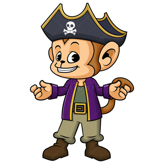 Royalty-free stock vector illustration of  a monkey pirate.