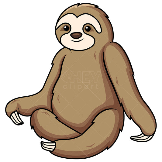 Royalty-free stock vector illustration of a sloth sitting down.