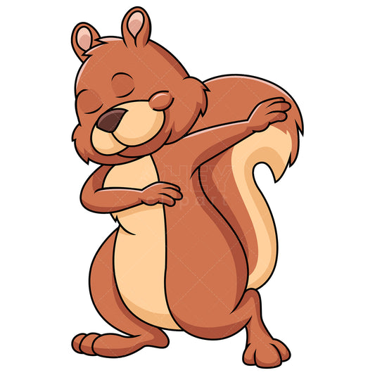 Royalty-free stock vector illustration of a dabbing squirrel.