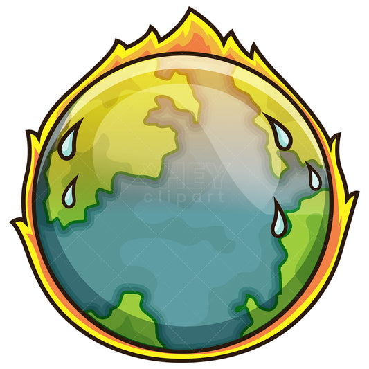 Royalty-free stock vector illustration of the earth overheating.