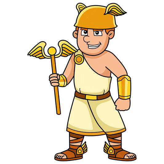 Royalty-free stock vector illustration of  hermes greek god.