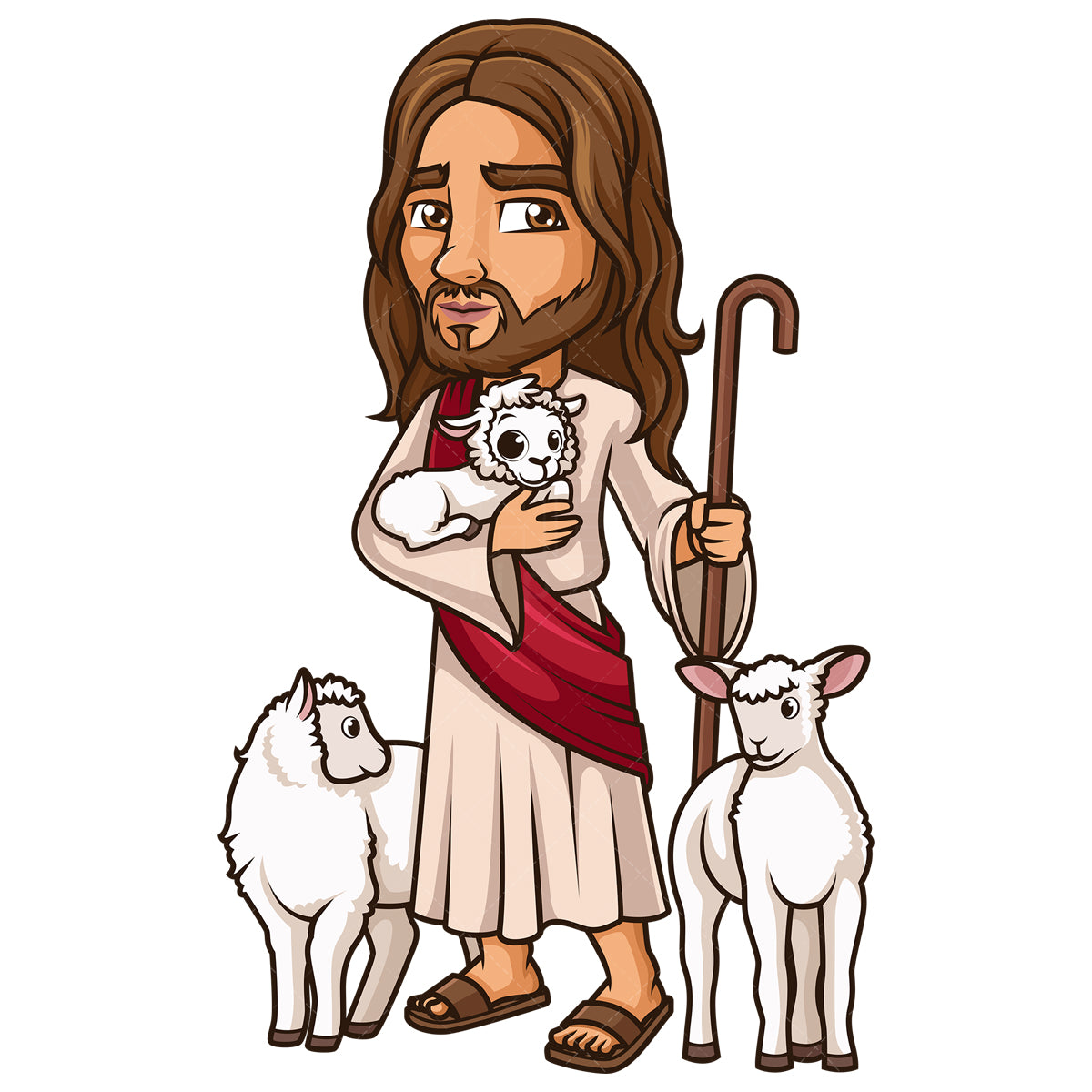 Royalty-free stock vector illustration of  jesus christ shepherd.