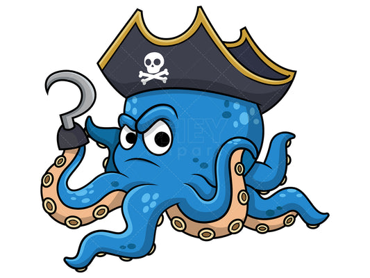 Royalty-free stock vector illustration of  a octopus pirate.