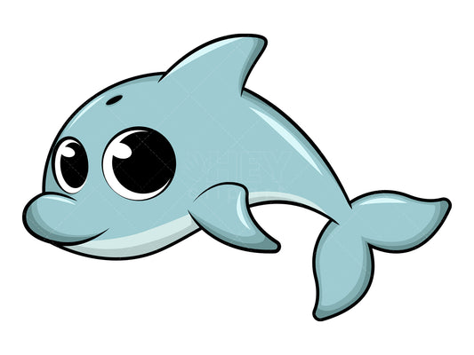 Royalty-free stock vector illustration of  a cute baby dolphin.