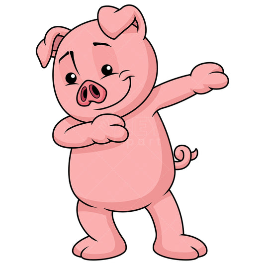 Royalty-free stock vector illustration of a dabbing pig.