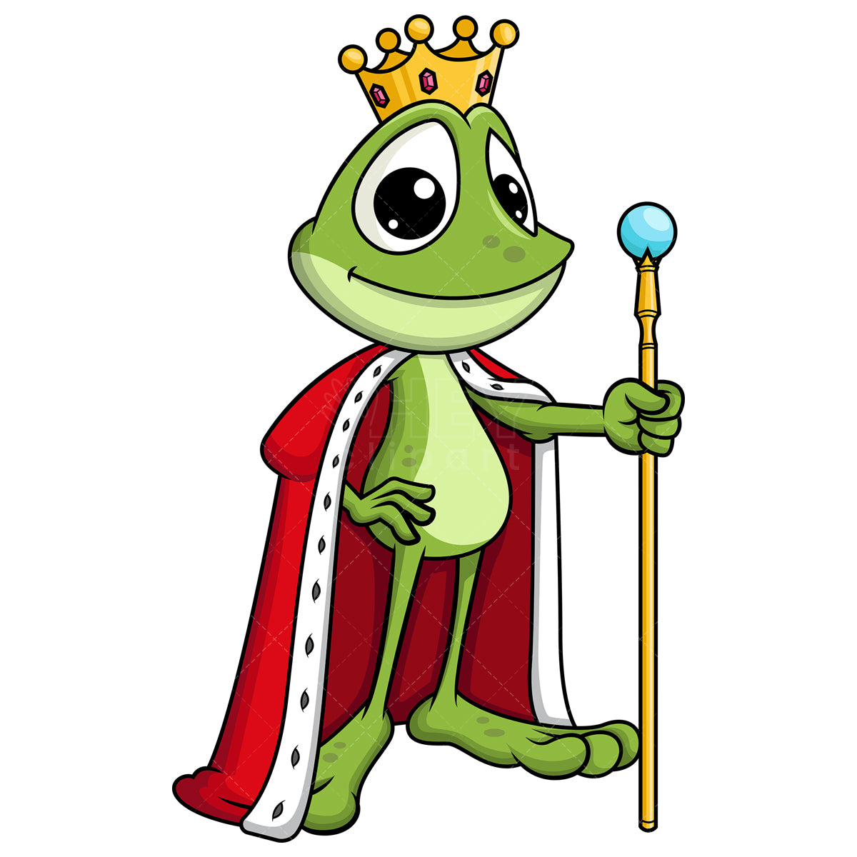 Royalty-free stock vector illustration of  a frog king.