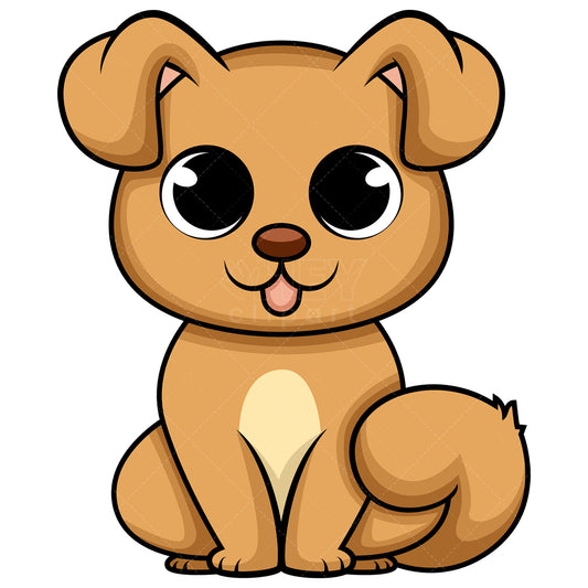 Royalty-free stock vector illustration of  a cute baby dog.