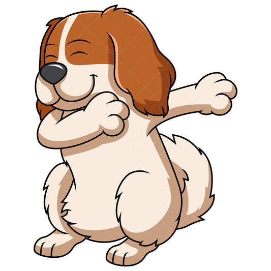 Royalty-free stock vector illustration of a dabbing shuggy dog.