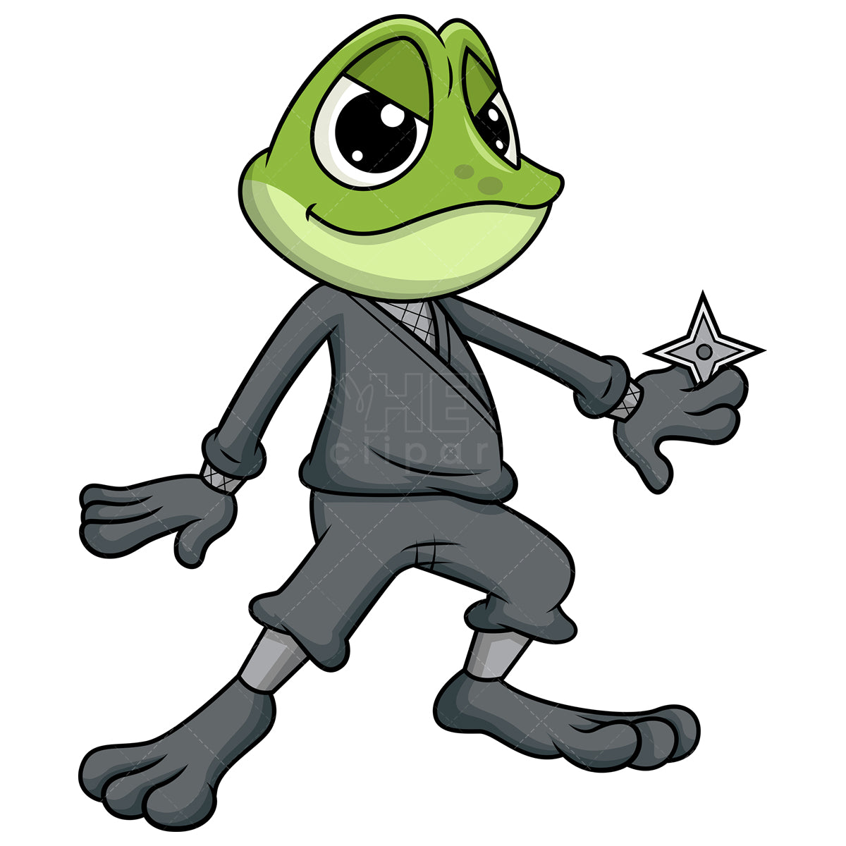 Royalty-free stock vector illustration of  a ninja frog.