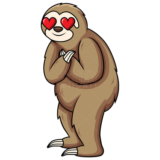 Royalty-free stock vector illustration of a sloth in love.