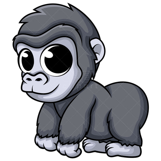 Royalty-free stock vector illustration of  a cute baby gorilla.