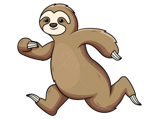 Royalty-free stock vector illustration of a sloth running.