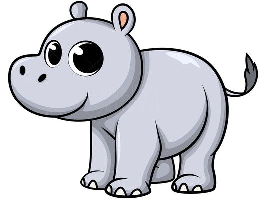 Royalty-free stock vector illustration of  a cute baby hippo.