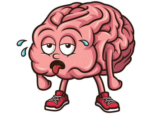 Royalty-free stock vector illustration of  a tired brain.