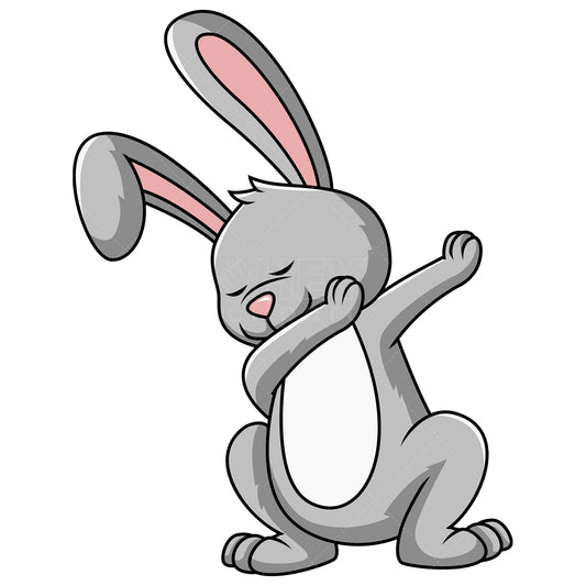Royalty-free stock vector illustration of a dabbing bunny rabbit.