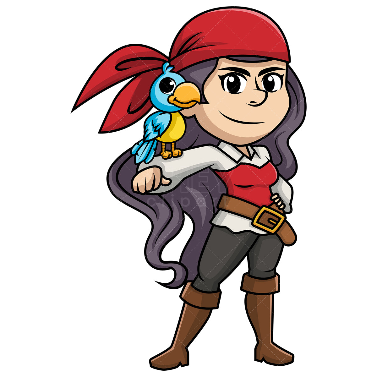 Royalty-free stock vector illustration of  a fierce female pirate.