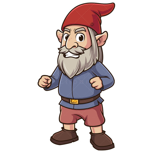 Royalty-free stock vector illustration of an angry gnome.