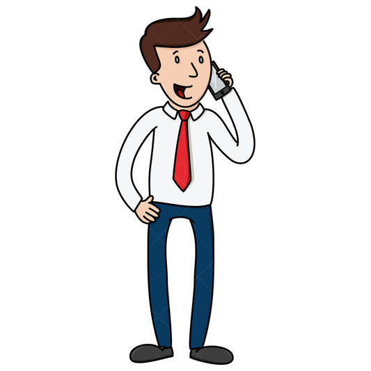 Royalty-free stock vector illustration of a businessman talking on the phone.