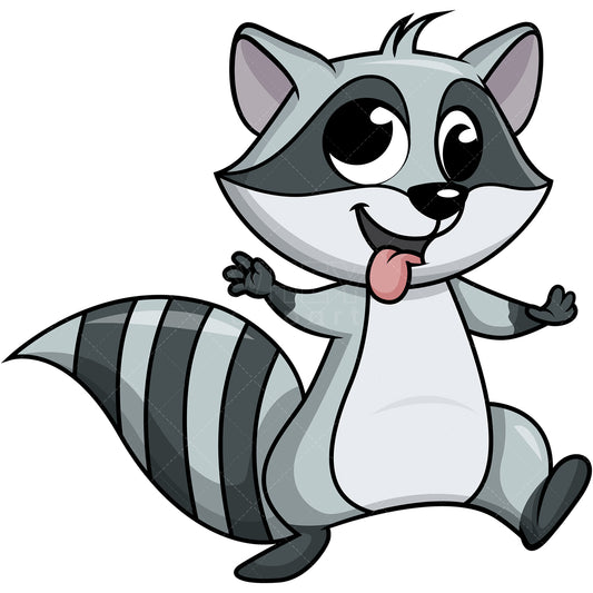 Royalty-free stock vector illustration of  a crazy raccoon.