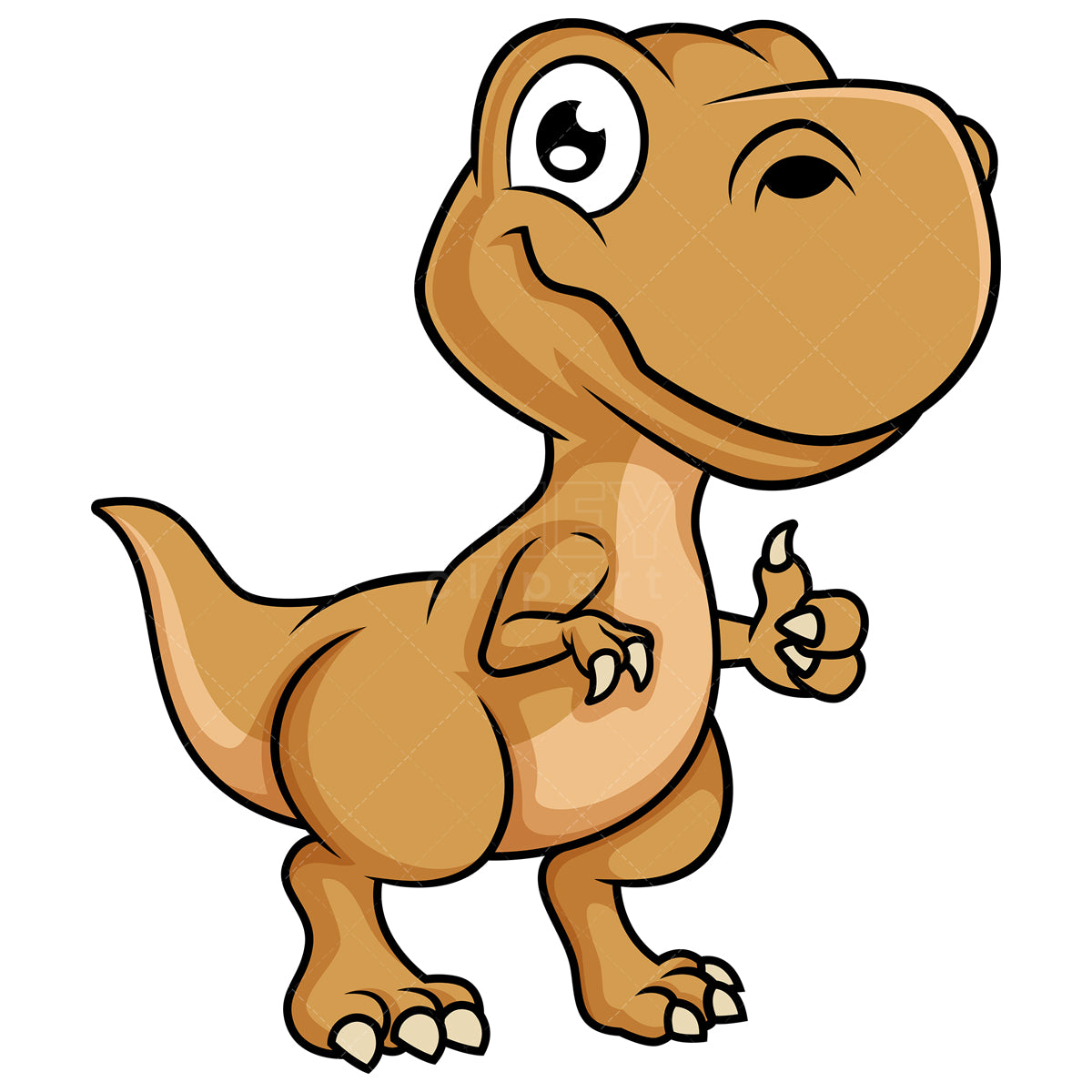 Royalty-free stock vector illustration of a cute t-rex dinosaur.