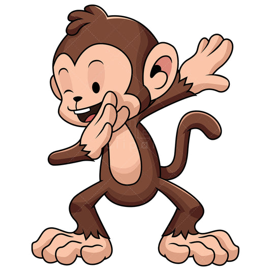 Royalty-free stock vector illustration of a dabbing monkey.