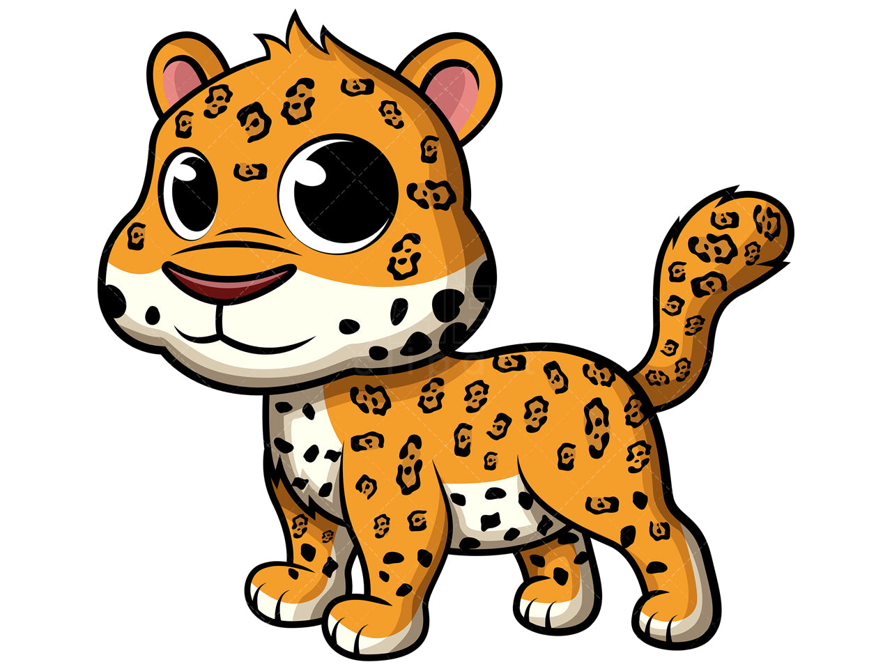 Royalty-free stock vector illustration of  a cute baby jaguar.