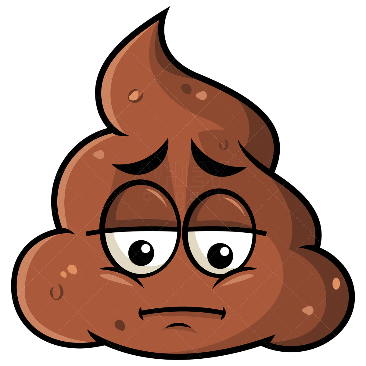 Depressed Poop Emoji Cartoon Vector Illustration - Download Image Now ...