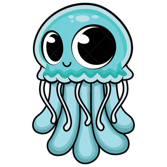 Royalty-free stock vector illustration of  a cute baby jellyfish.