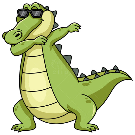 Royalty-free stock vector illustration of a dabbing alligator.
