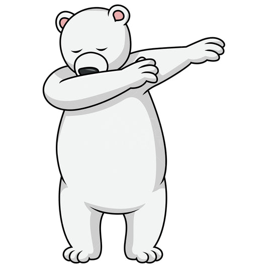 Royalty-free stock vector illustration of a dabbing polar bear.
